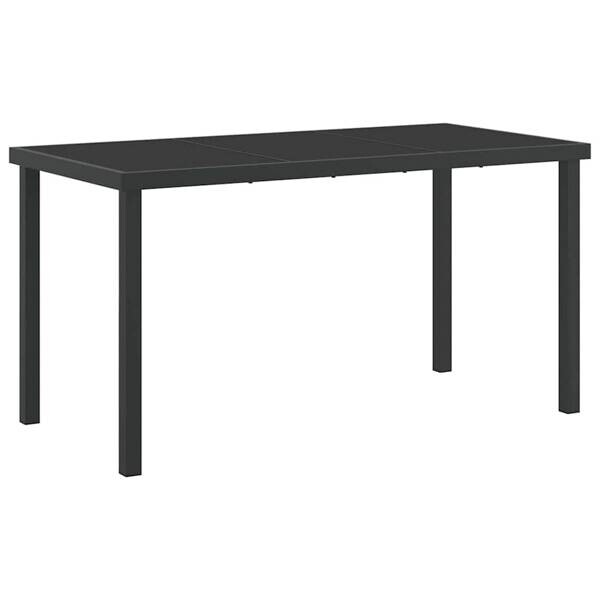 vidaXL Gartentisch schwarz Metall B/H/L: ca. 70x73x140 cm