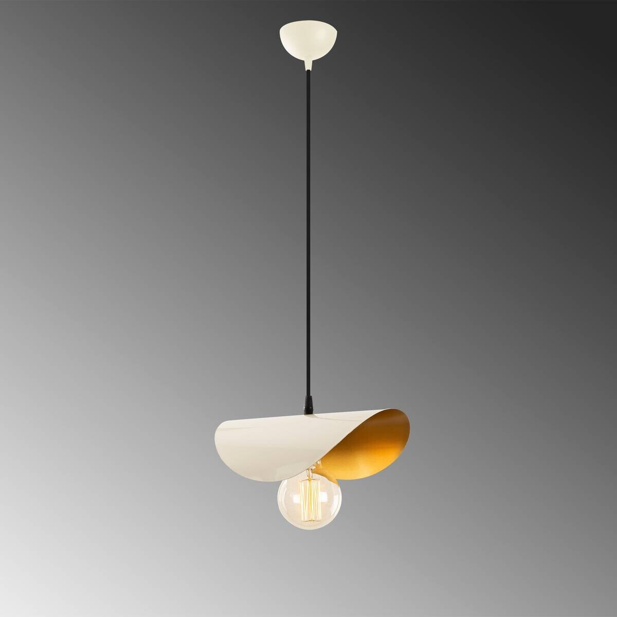 Opviq Pendelleuchte Sivani weiß gold Metall B/H/T/L: ca. 17x106x17x30 cm E27 1 Brennstellen