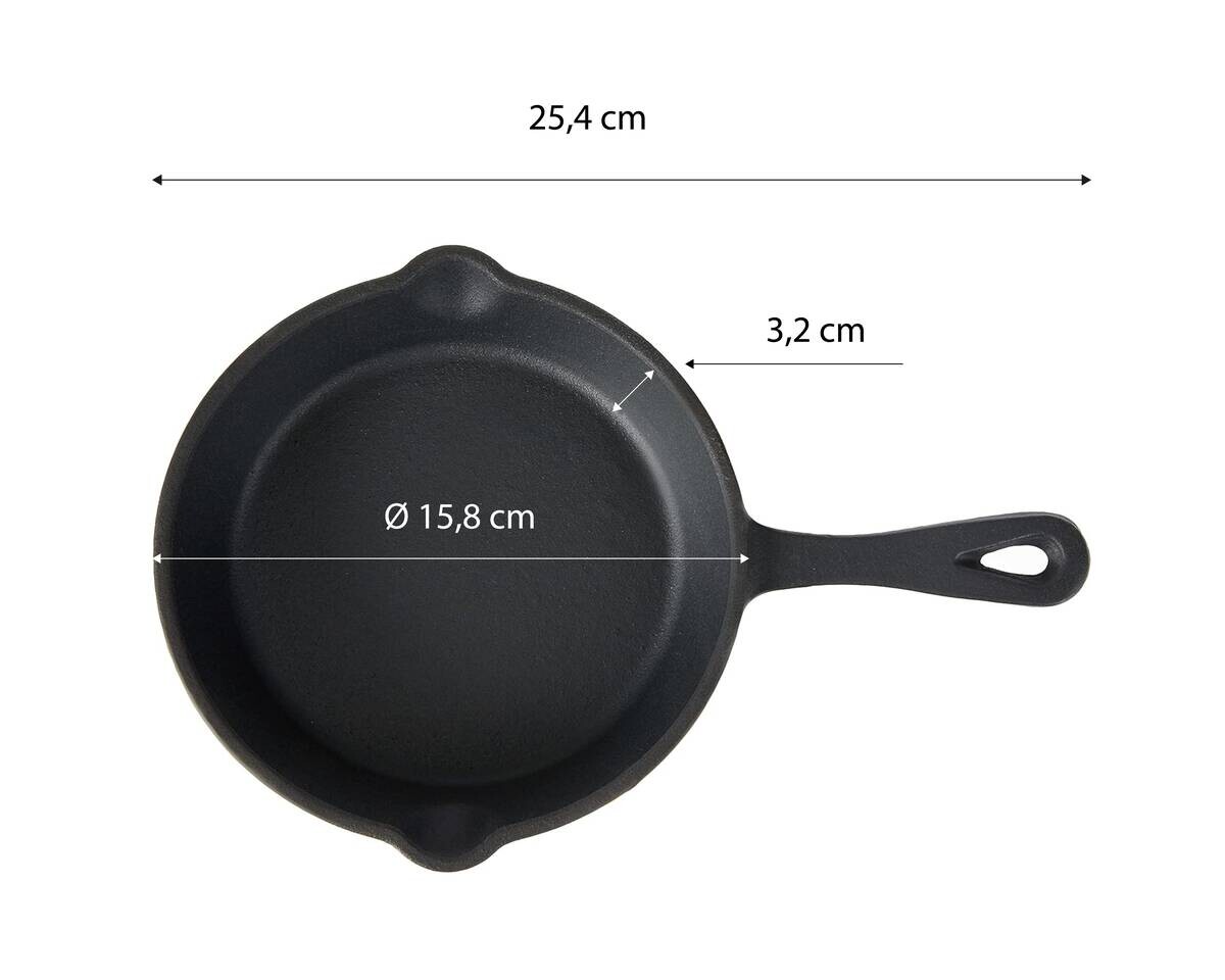 ECHTWERK Servierpfanne schwarz Eisen B/H/L: ca. 15,8x4,7x25,4 cm