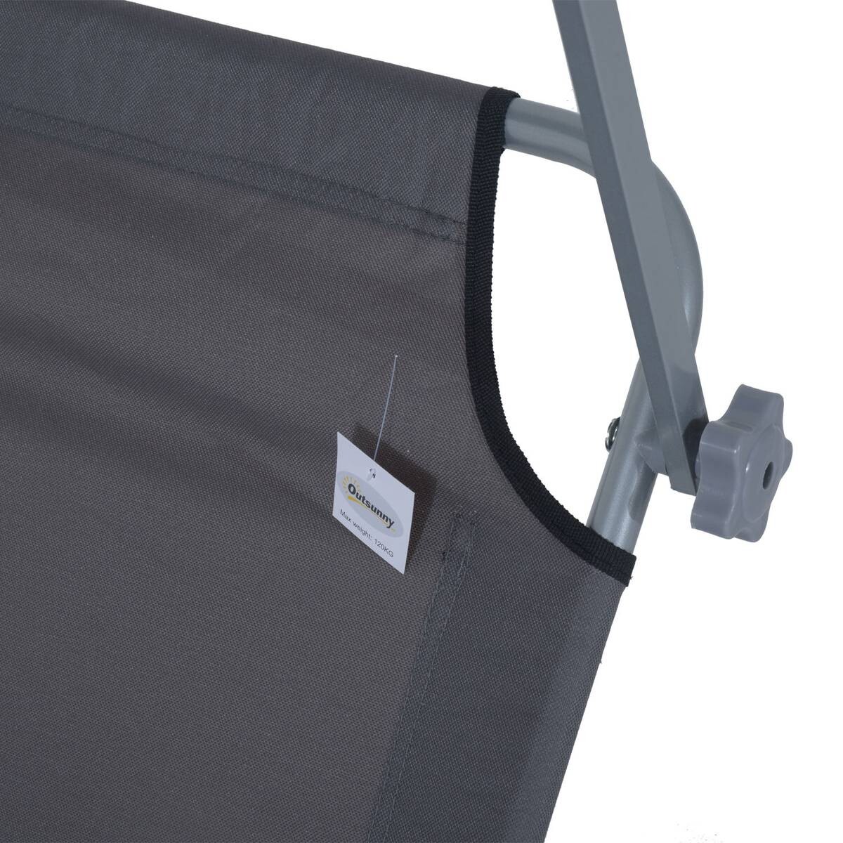 Outsunny Sonnenliege grau Metall B/H/L: ca. 58x36x187 cm