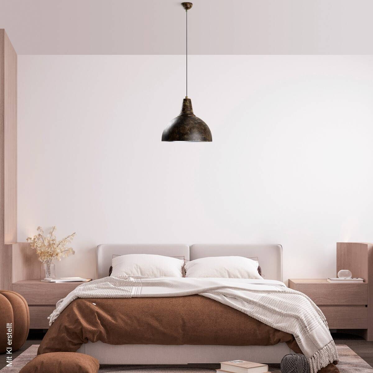 Opviq Pendelleuchte braun B/H/T: ca. 30x121x30 cm E27 1 Brennstellen
