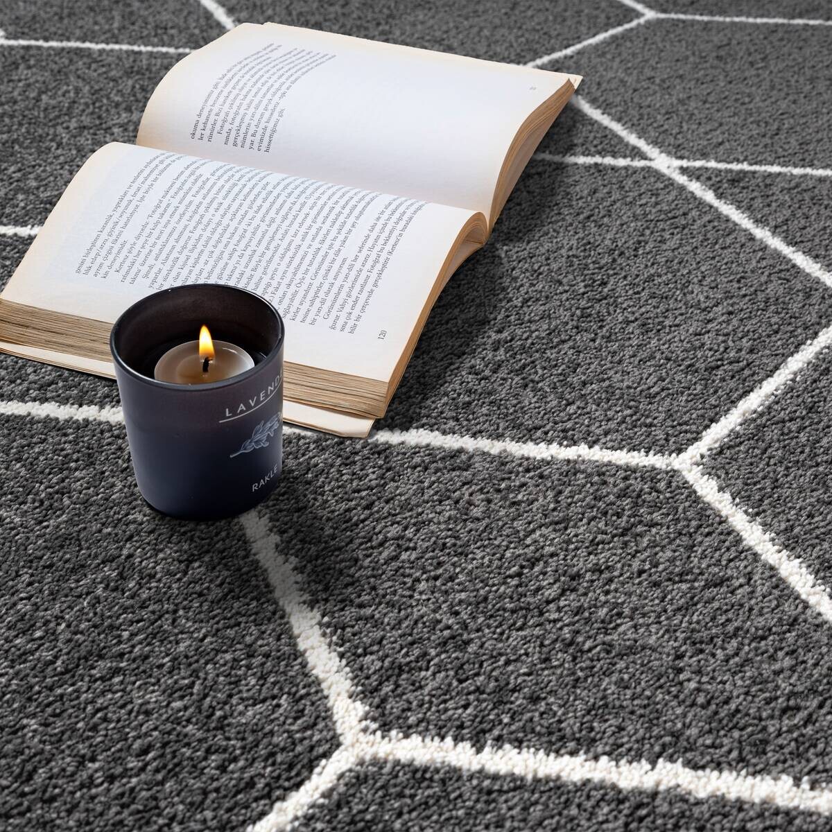 Sanat Teppich Trellis anthrazit B/L: ca. 140x200 cm