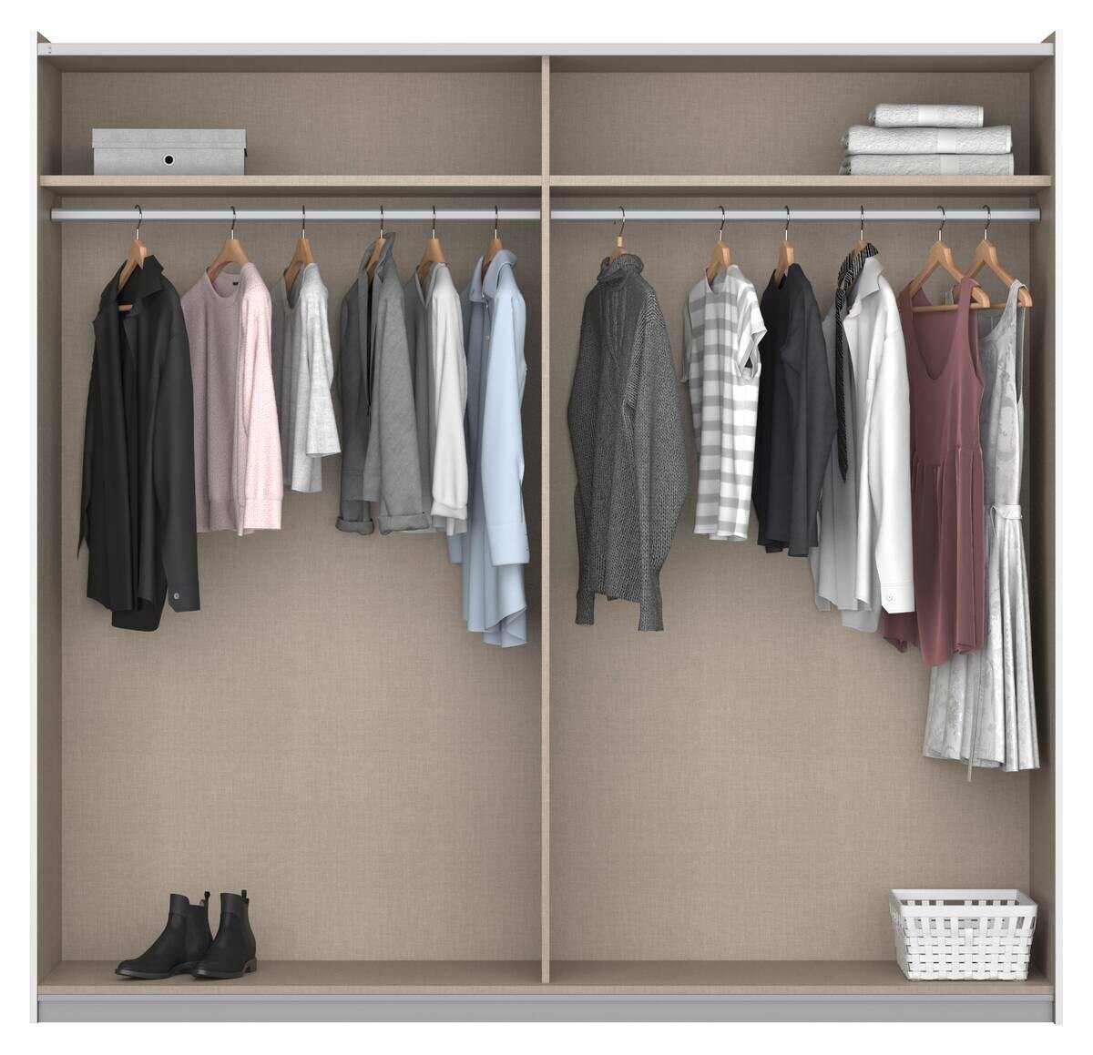 Schwebetürenschrank Kronach Alpinweiß B/H/T: ca. 218x210x59 cm