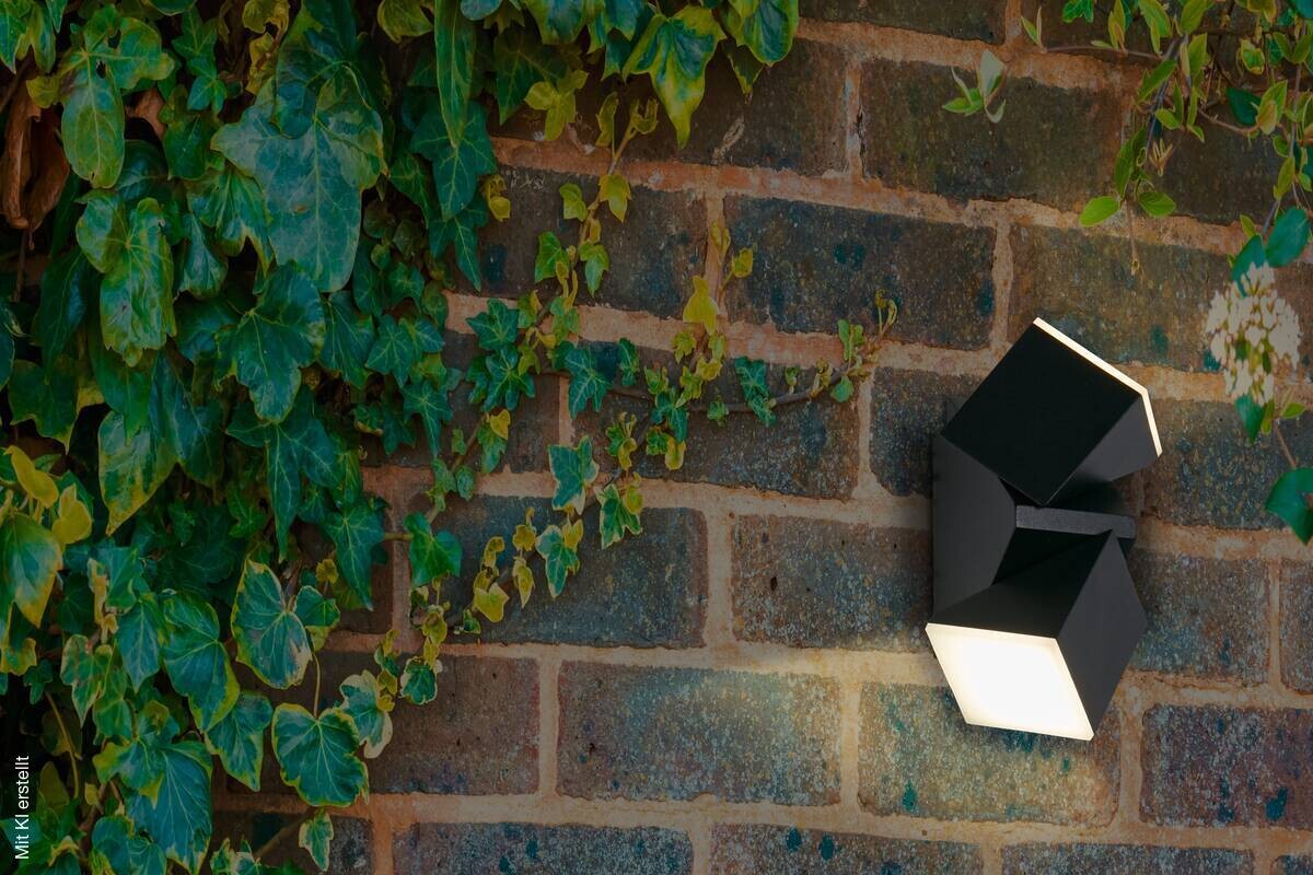 LED-Außenwandleuchte weiß schwarz B/H/T: ca. 6,2x14x9 cm