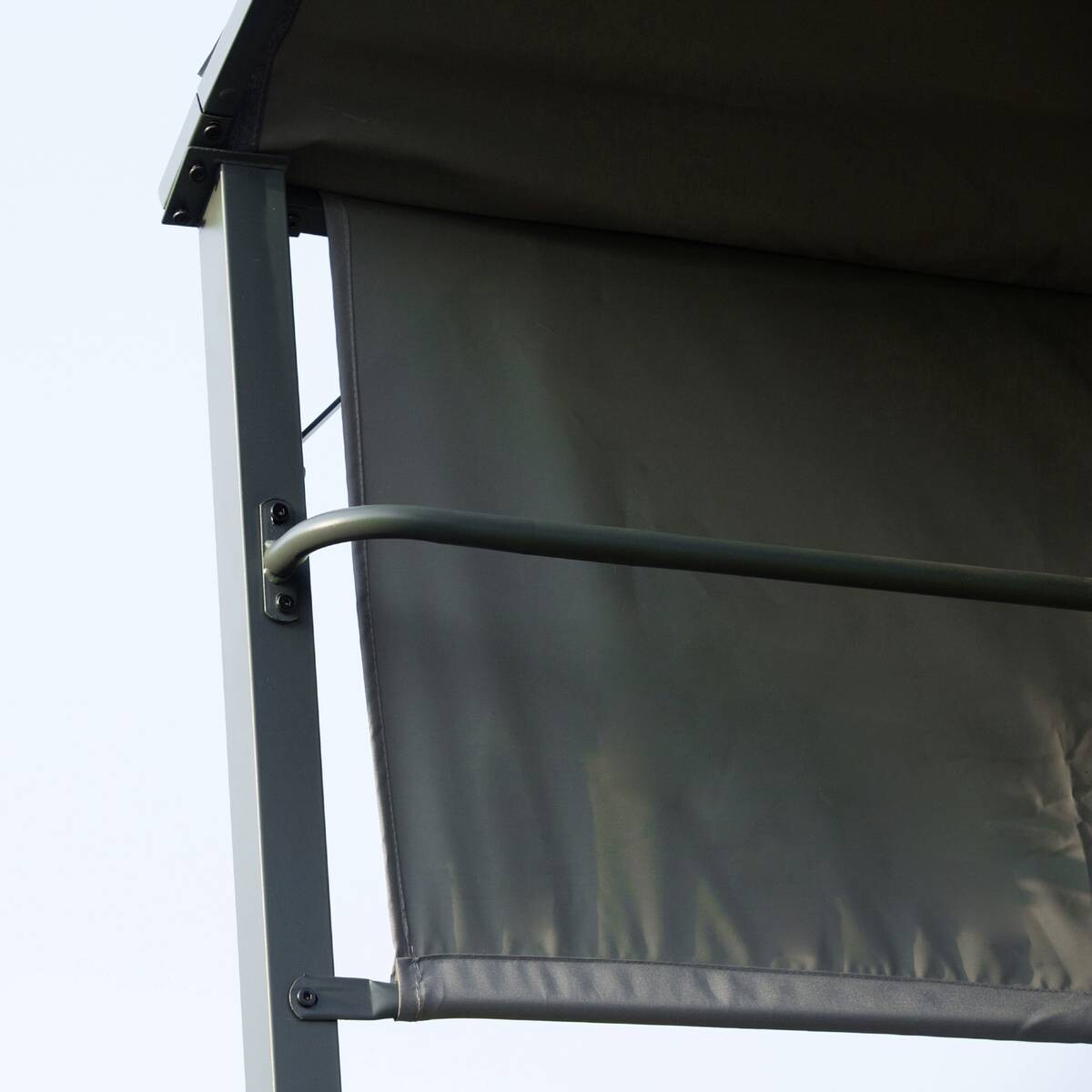 Outsunny Grillpavillon schwarz Metall B/H/L: ca. 138x216x218 cm