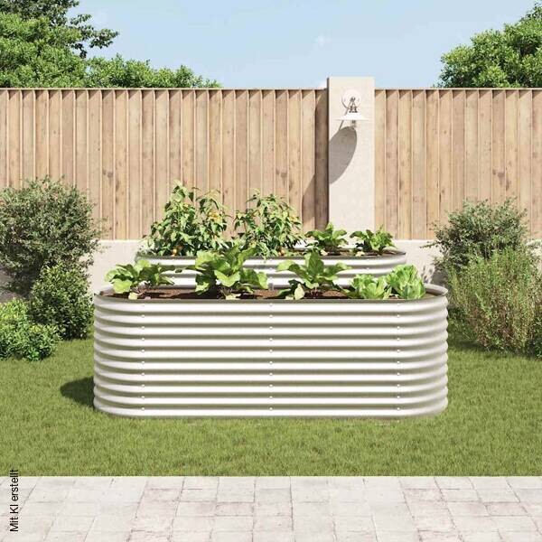 Garten-Hochbeet silber Stahl B/H/L: ca. 80x81x240 cm