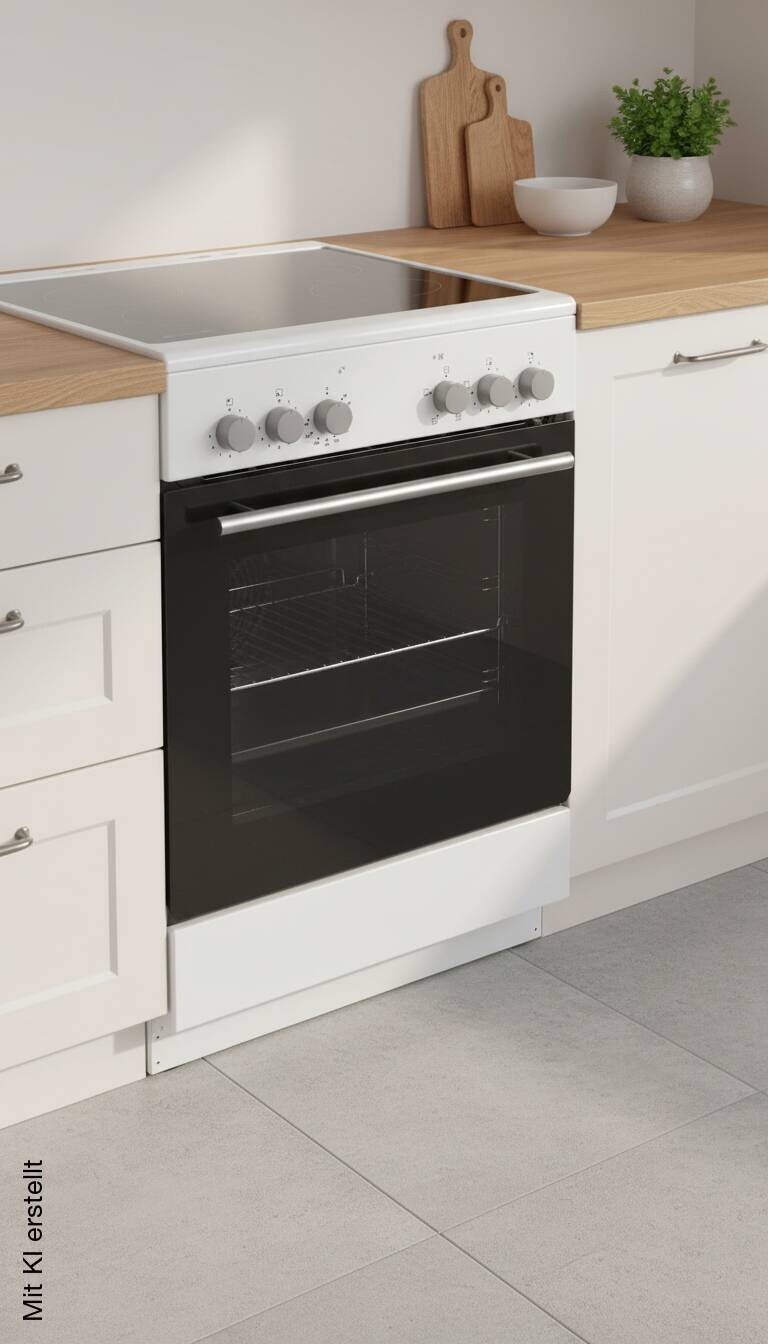 POCOline Standherd 60cm mit Induktionskochfeld IK60GLKW70 weiß B/H/T: ca. 60x83x65 cm