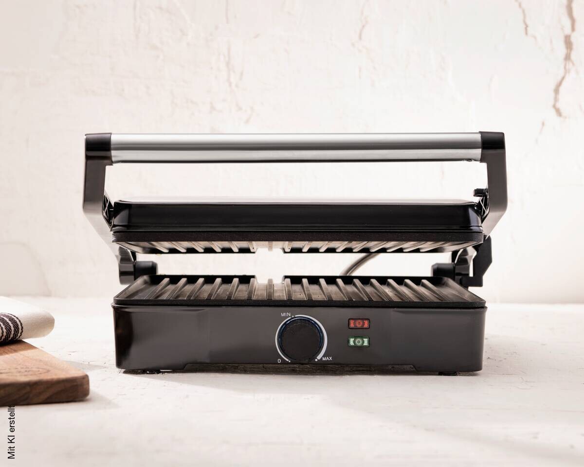 BERGNER Kontaktgrill silber B/H/L: ca. 15x37x38 cm