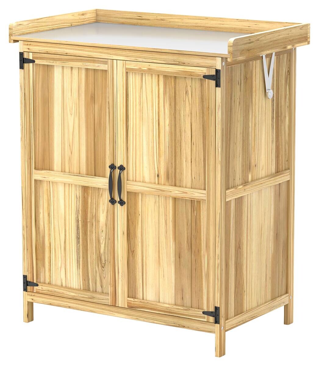 Gartenschrank Holzoptik Edelstahl B/H/L: ca. 43x88x74 cm