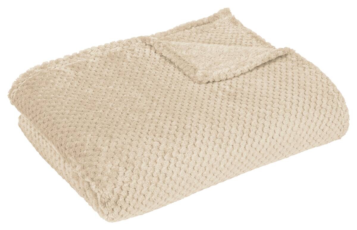 Wohndecke Flanell beige Polyester B/L: ca. 220x240 cm