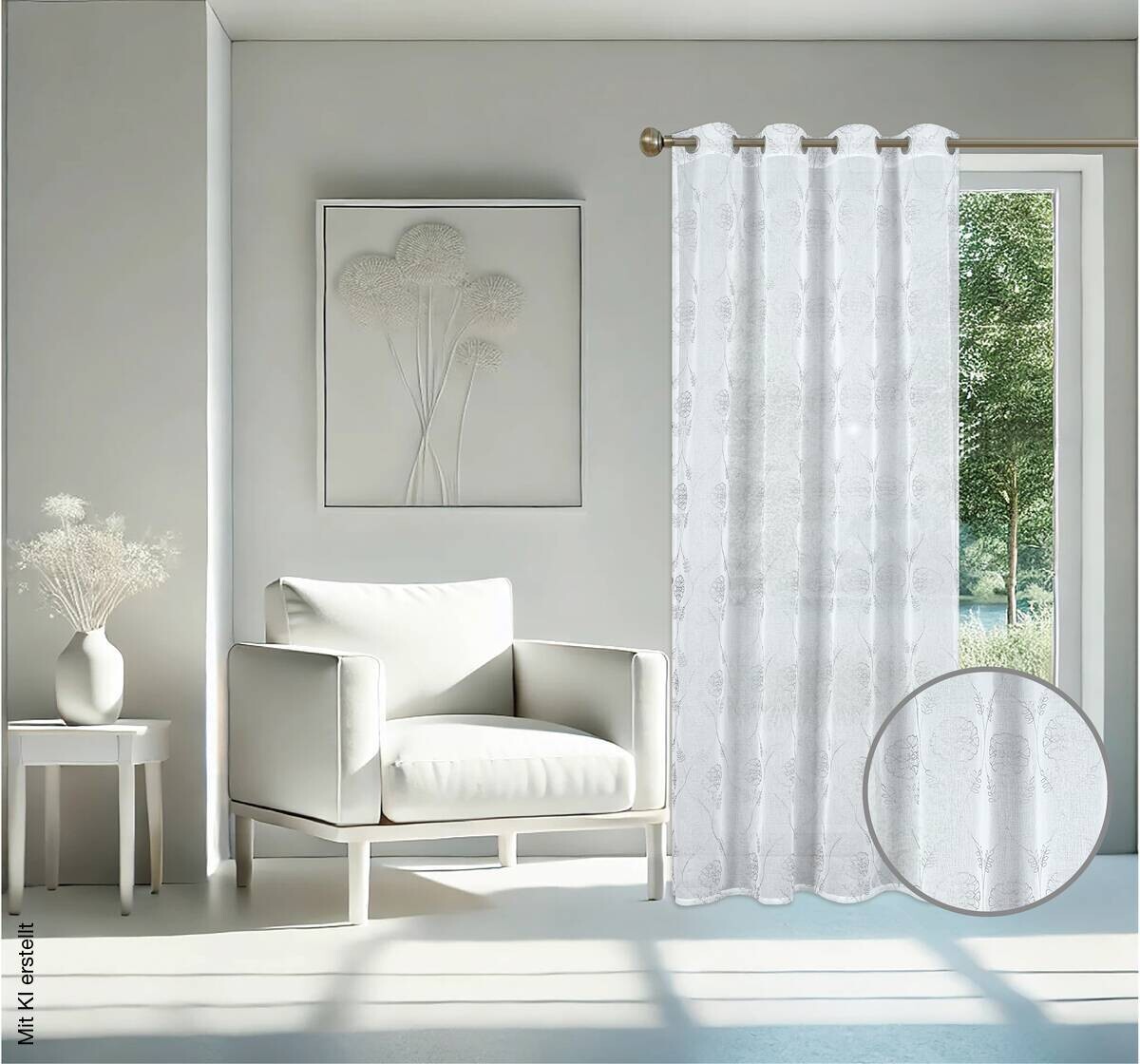 home Topline Ösenvorhang Luna silber 100% Polyester B/L: ca. 135x245 cm