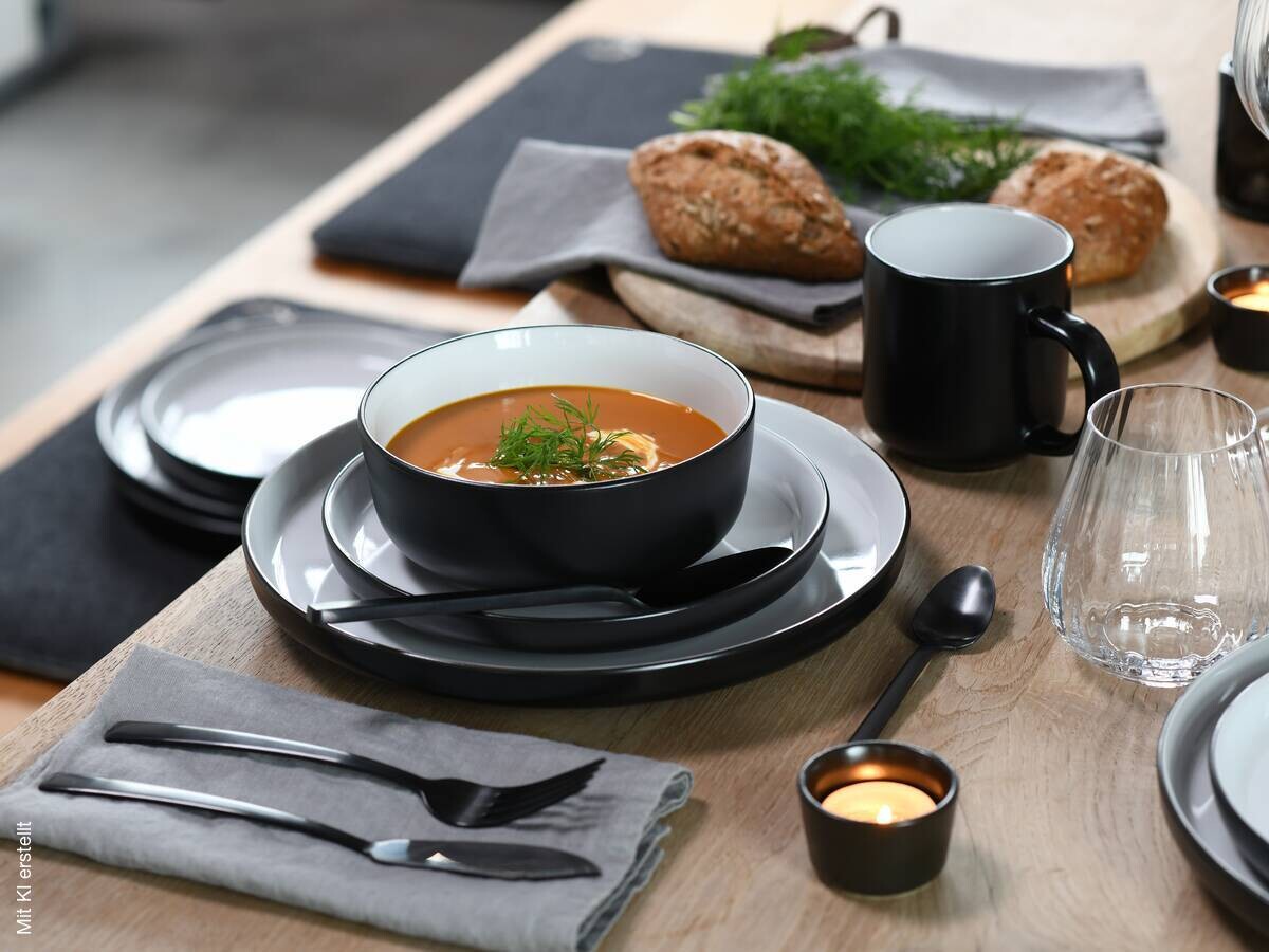 CreaTable Kombiservice Nordic weiß Steinzeug 16 tlg.