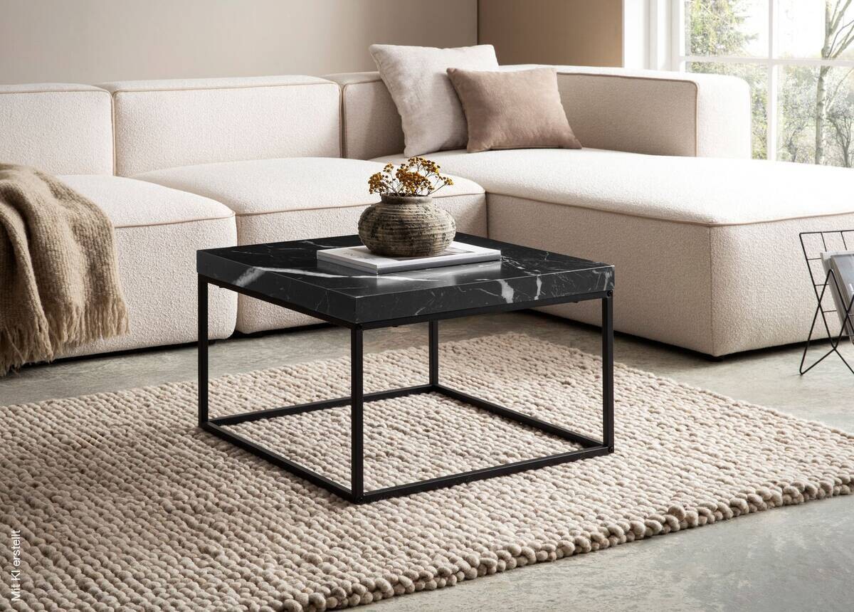 Couchtisch schwarz Marmor Optik B/H/T: ca. 60x38x60 cm