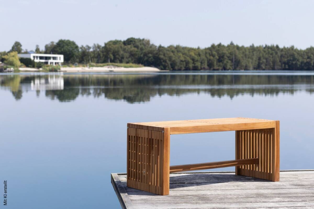 deVries Gartenbank Woodie natur Teakholz B/H/L: ca. 35x45x100 cm