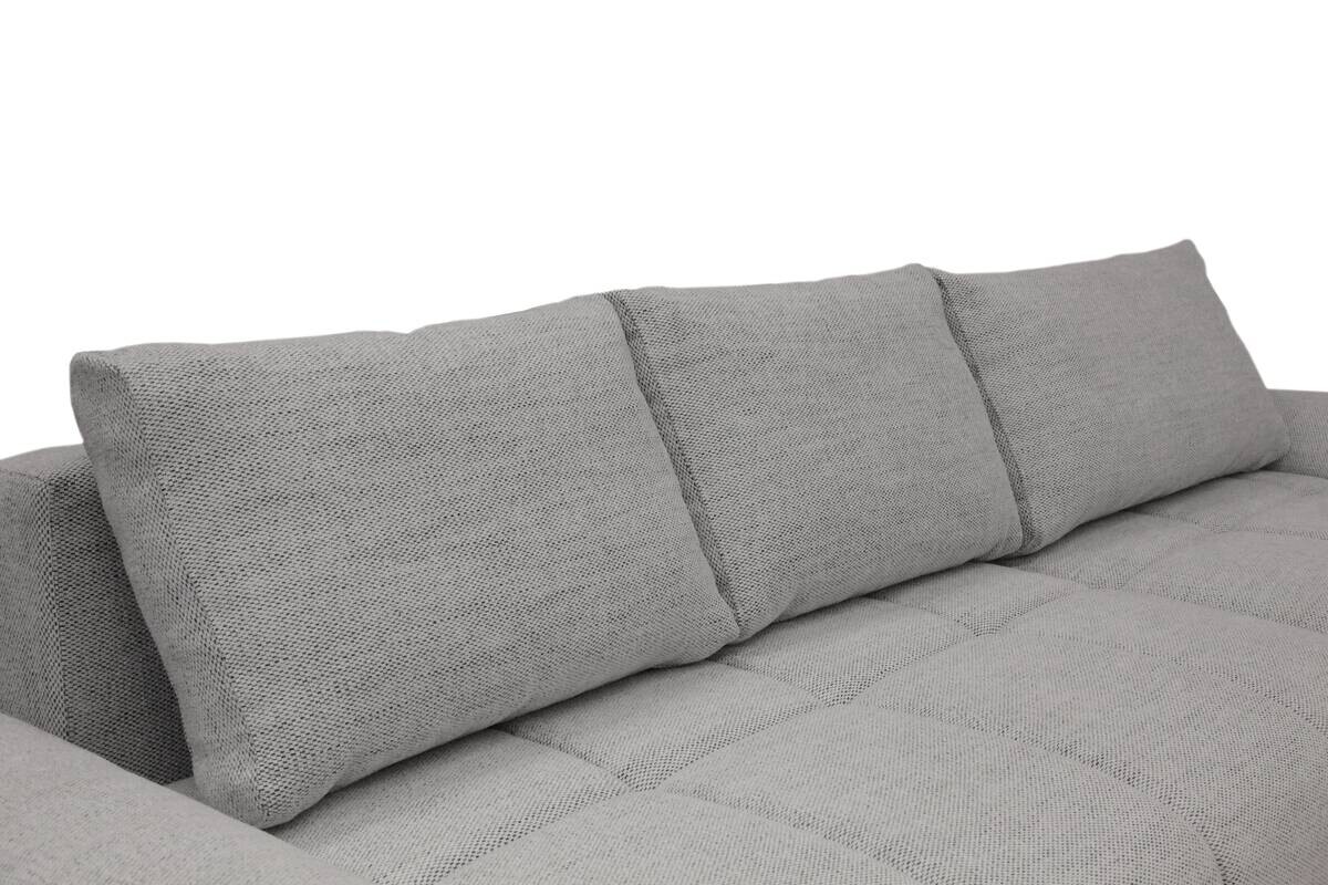 Ecksofa mit Bettfunktion und Bettkasten Lorenz grau Microfaser B/H/T: ca. 284x74x180 cm