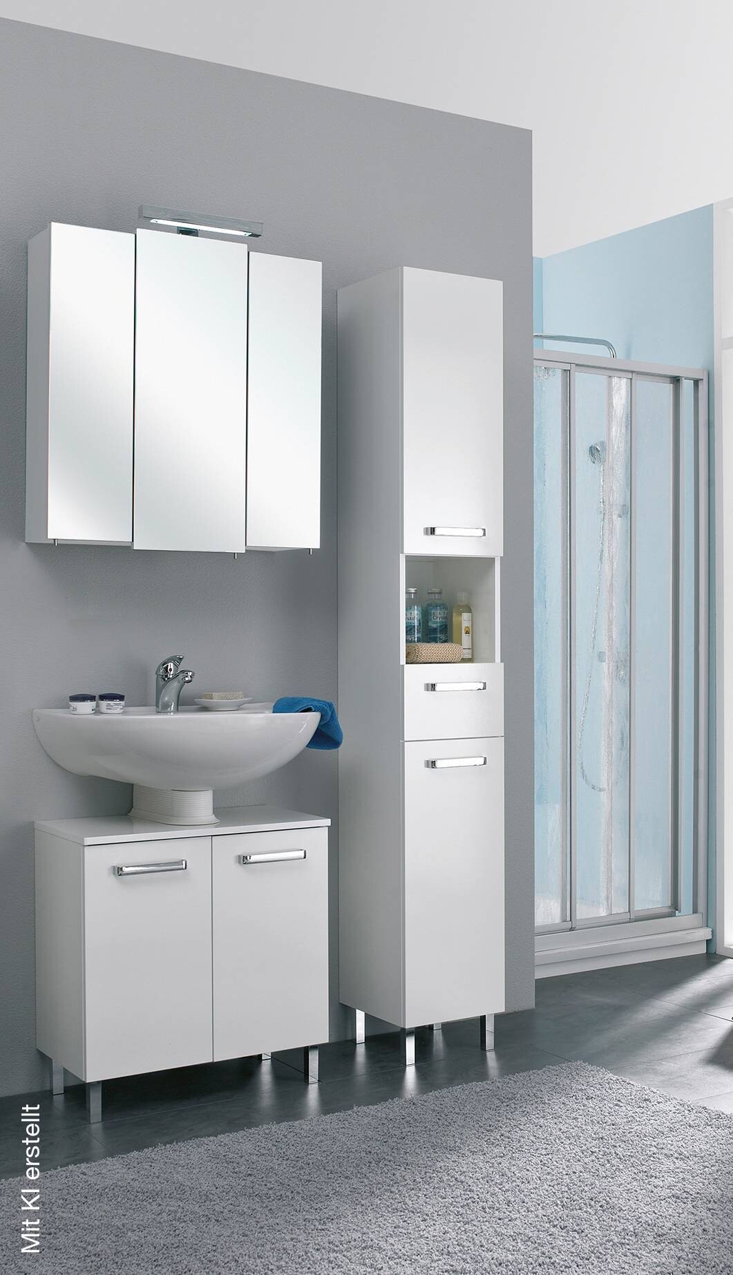 Badezimmer-Set Quickset 312 weiß glanz B/H/T: ca. 98x200x33 cm