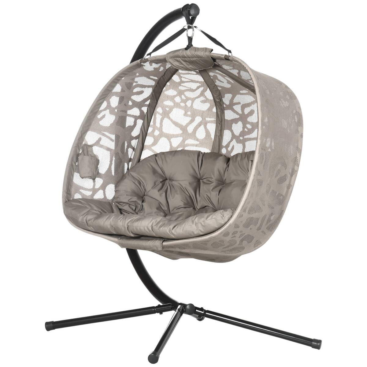 Outsunny Hängesessel mit Sitzkissen sand Polyester B/H/L: ca. 103x172x130 cm