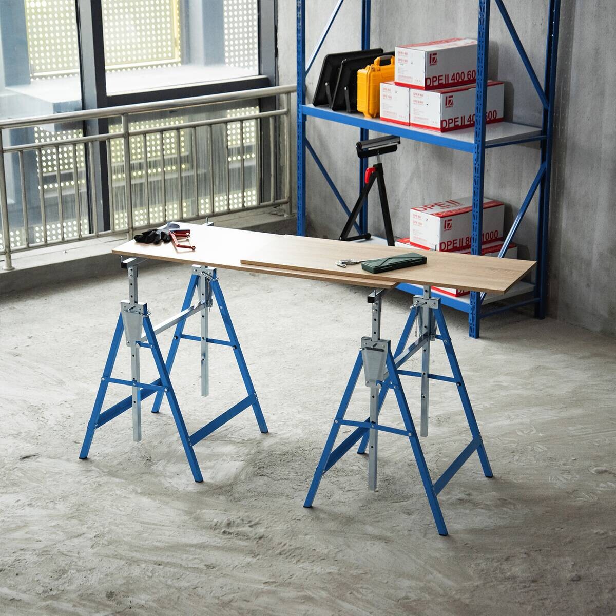 Werkstatt-Zubehör blau B/H/L: ca. 58x68x130 cm