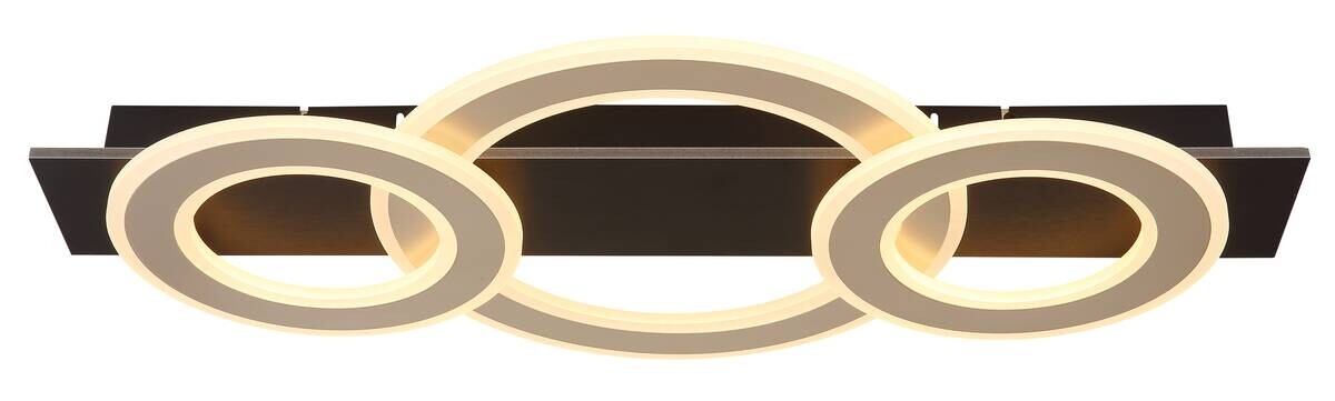 GLOBO LED-Deckenleuchte JAYDEN 48034A-50 dunkelbraun champagner mattschwarz MDF Kunststoff Metall B/H/L: ca. 73x7x35 cm 1 Brennstellen