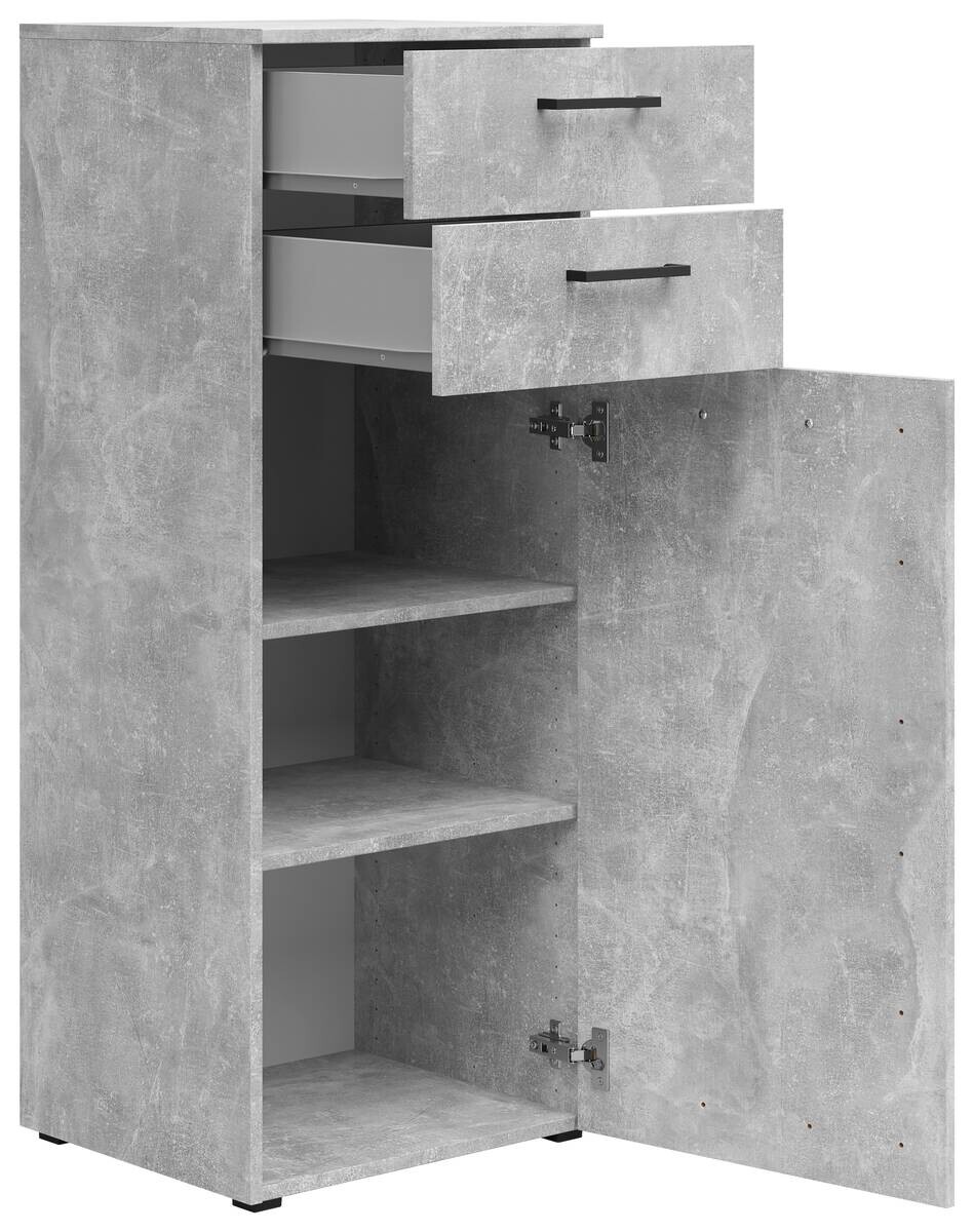 Kommode Multi-Stauraum Typ 17 Beton Optik B/H/T: ca. 45x115x40 cm