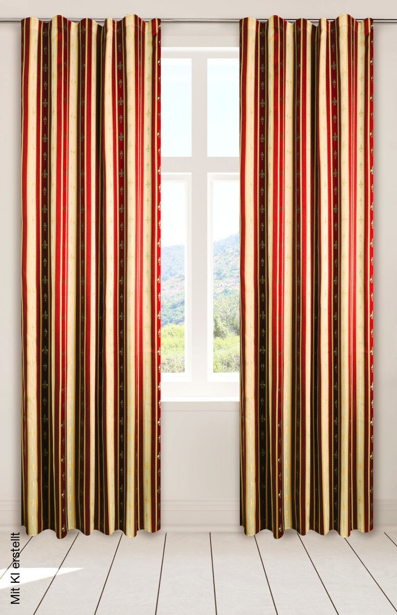 POCOline Dekovorhang Classic rot 100% Polyester B/L: ca. 140x245 cm