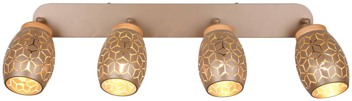 Reality Spots Bidar kaffee gold Metall B/H/L: ca. 74x27x12 cm E14 4 Brennstellen