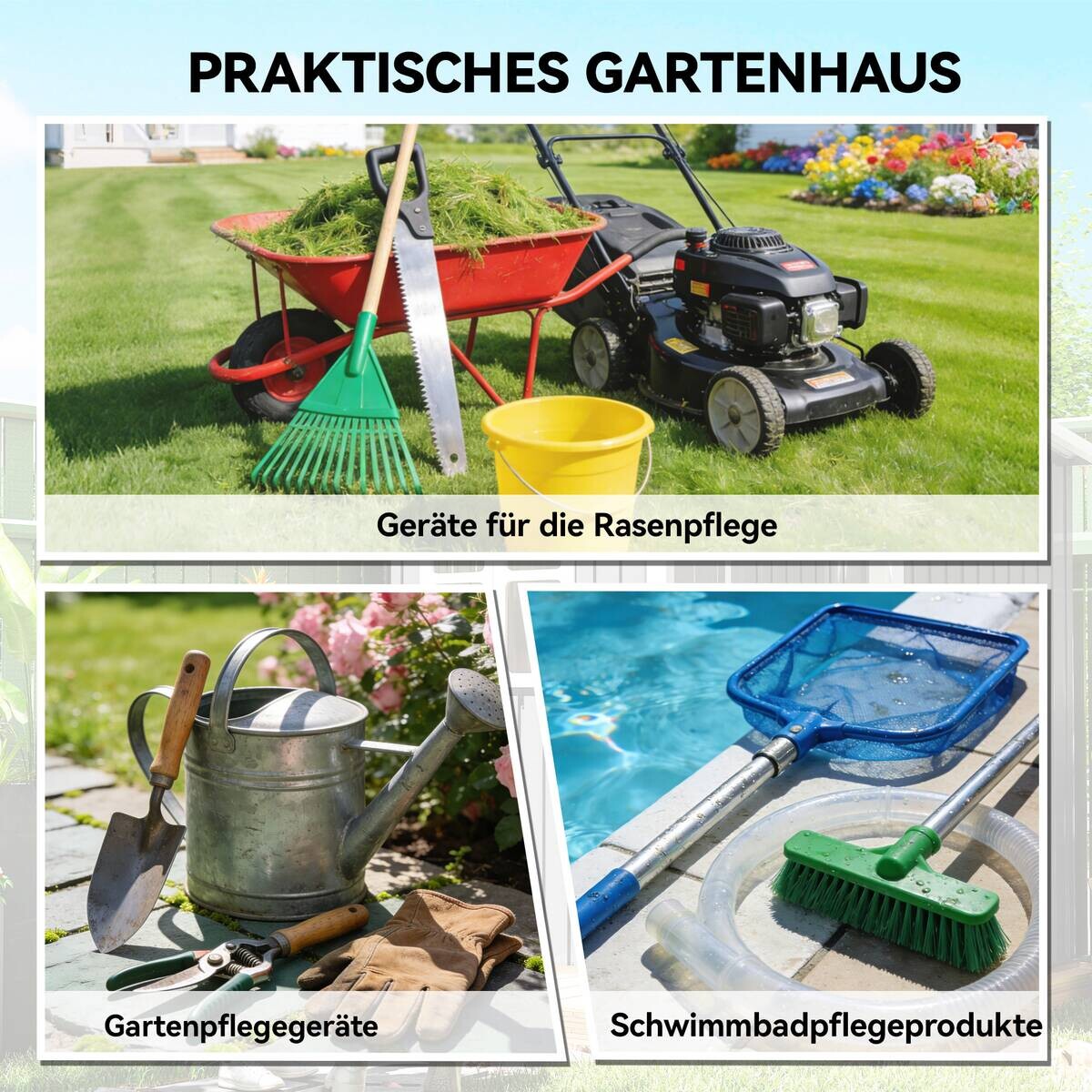 Outsunny Geräteschuppen dunkelgrau B/H/T/L: ca. 90x179x90x163 cm