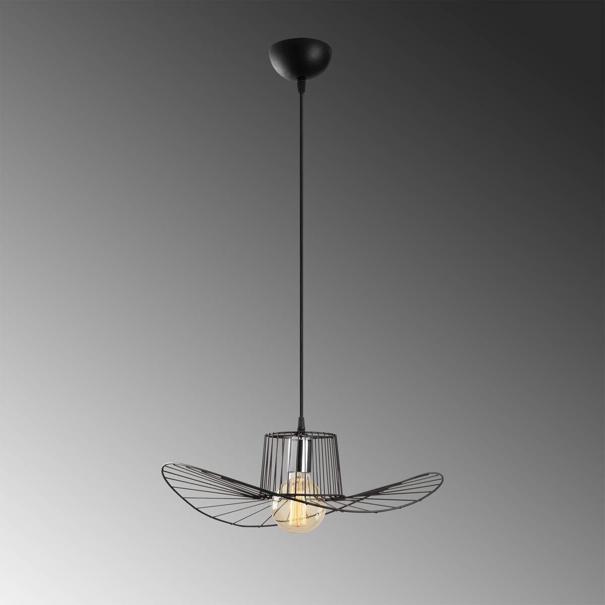Opviq Pendelleuchte Tel schwarz Eisen B/H/T/L/D: ca. 49x110x49x49x49 cm E27 1 Brennstellen