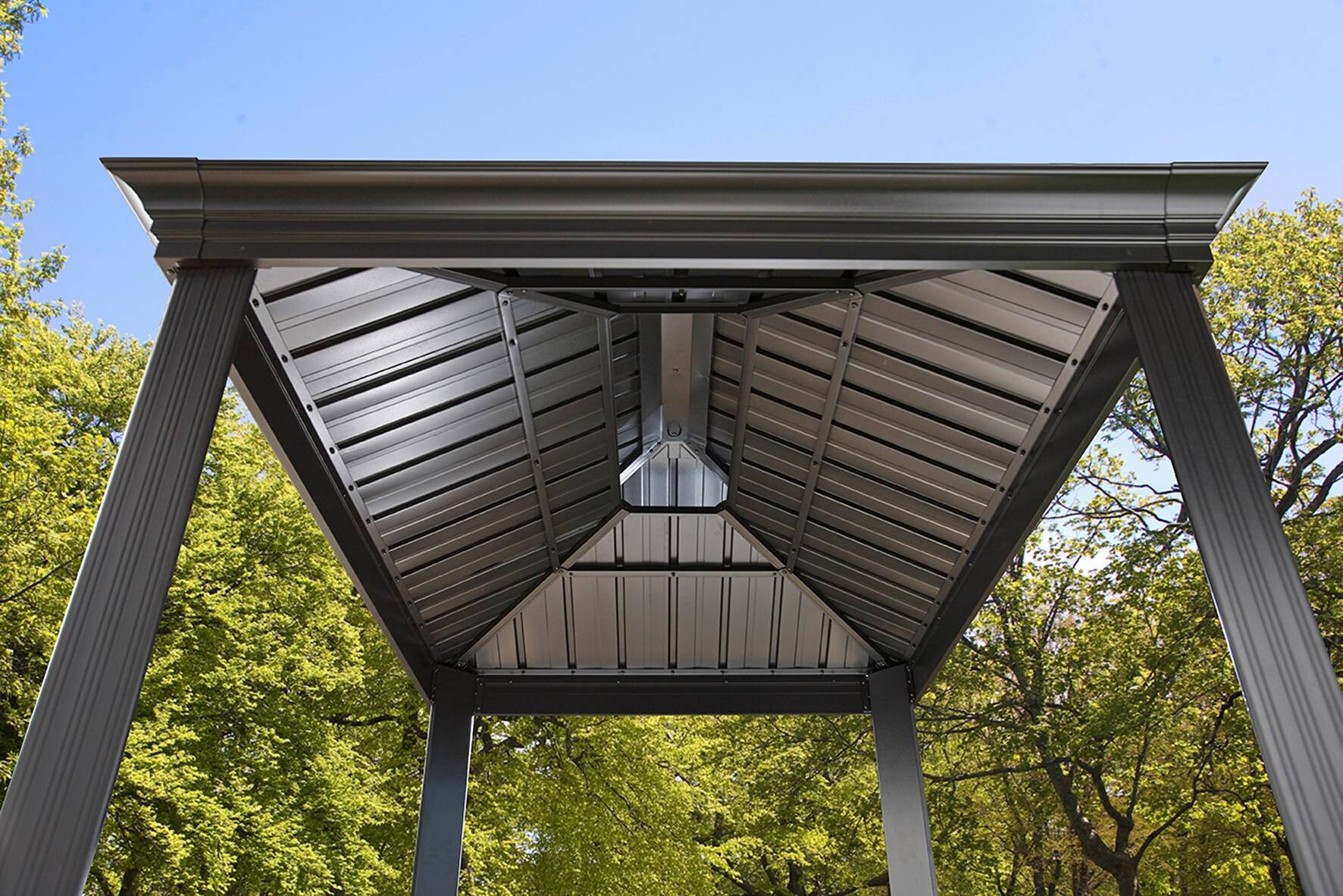 Sojag Pavillon Messina BBQ anthrazit Stahl B/H/L: ca. 292x262x179 cm
