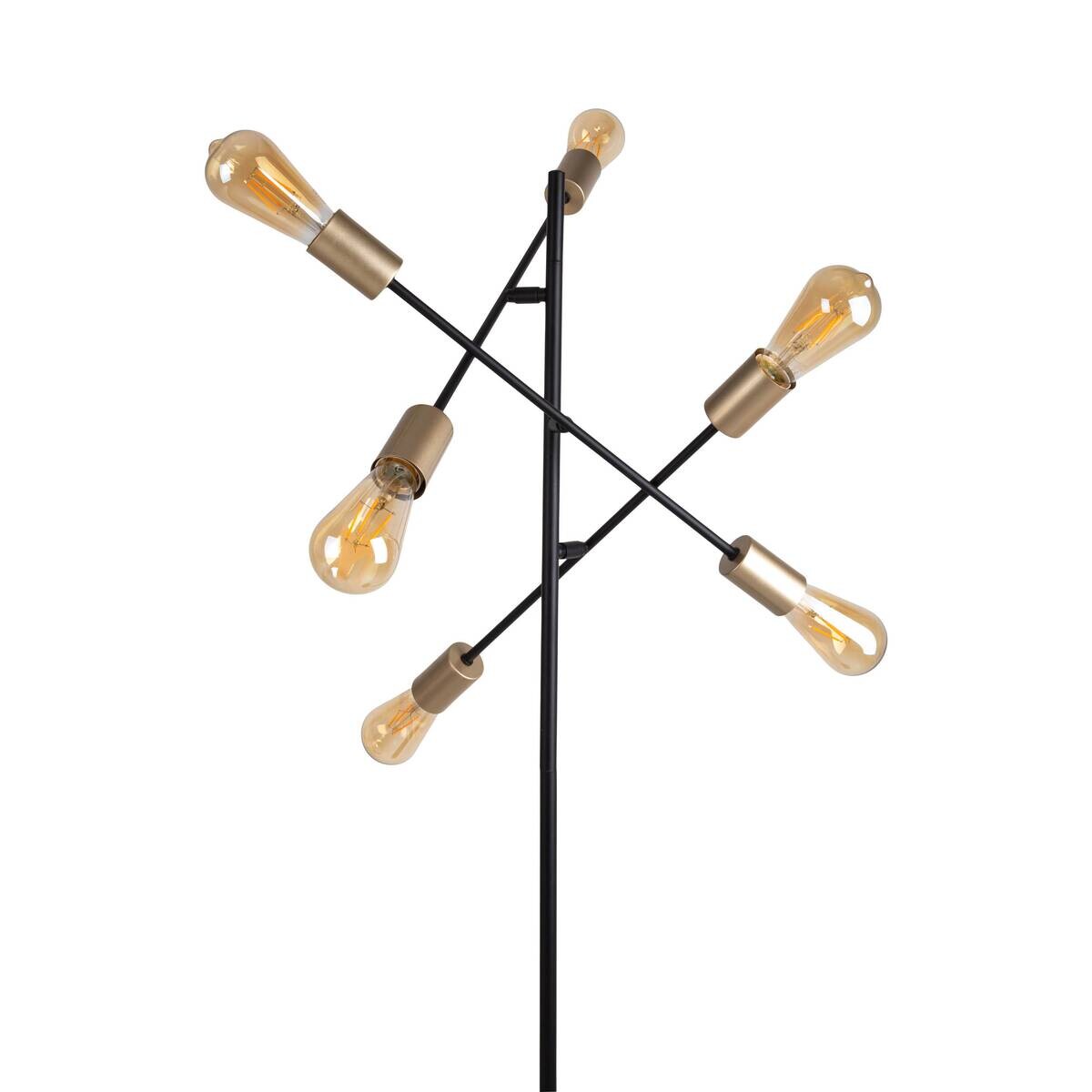 Näve Leuchten Stehlampe schwarz Metall B/H/T/D: ca. 49x150x49x49 cm E27 6 Brennstellen