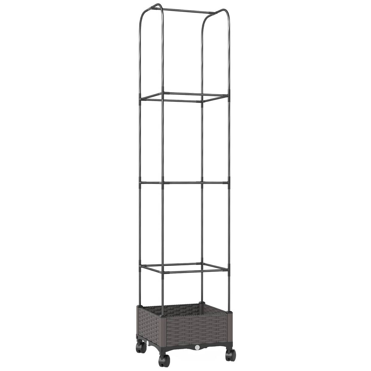 Outsunny Hochbeet mit Spalier schwarz Kunststoff B/H/T/L: ca. 40x185x40x40 cm