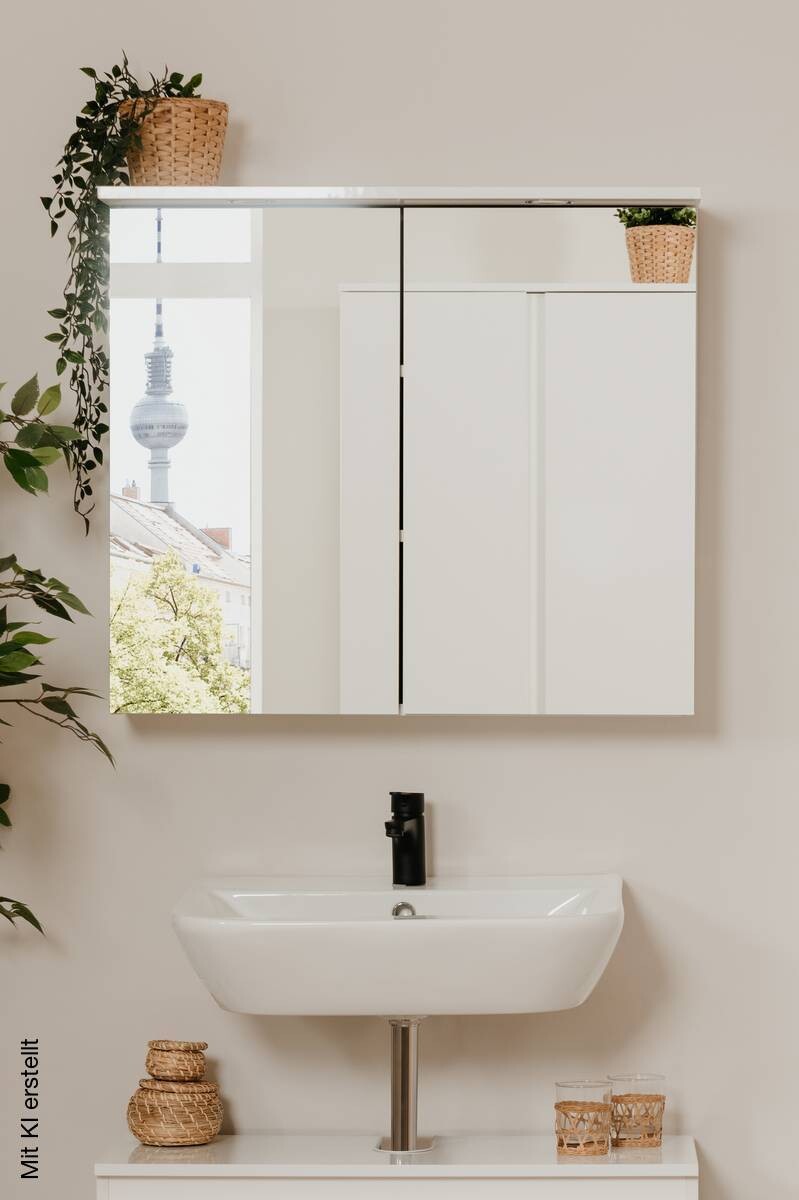 Spiegelschrank Capetown weiß B/H/T: ca. 79x71x28 cm