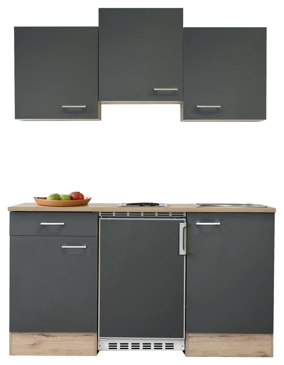 Flex-Well Küchenblock Morena Basalt matt B/H/T: ca. 151x226x60 cm