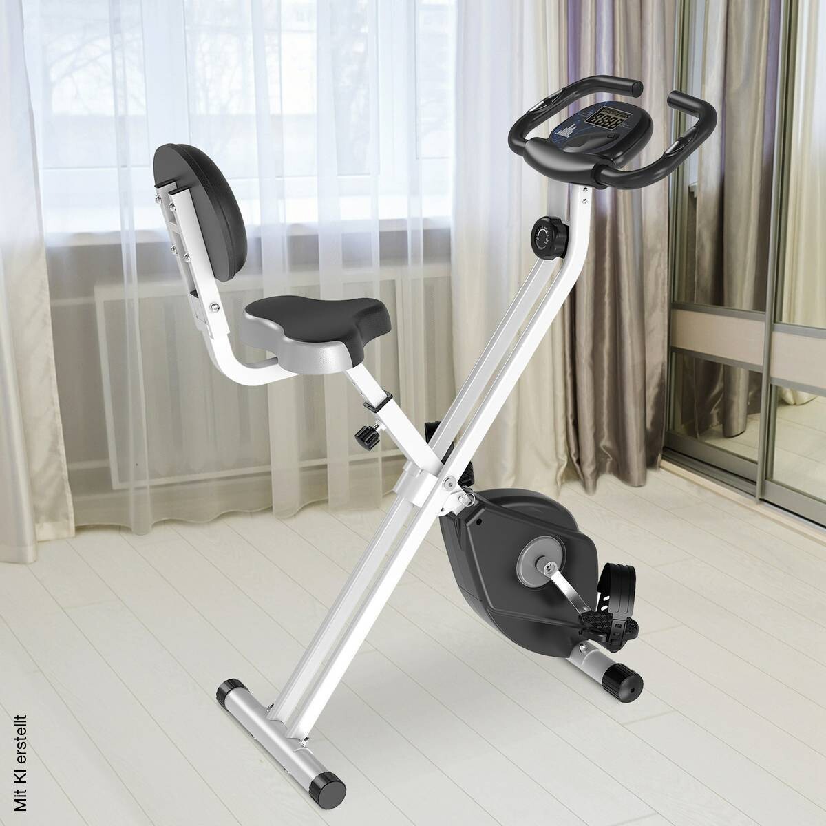 HOMCOM Fahrradtrainer schwarz Stahl B/H/T: ca. 43x109x97 cm
