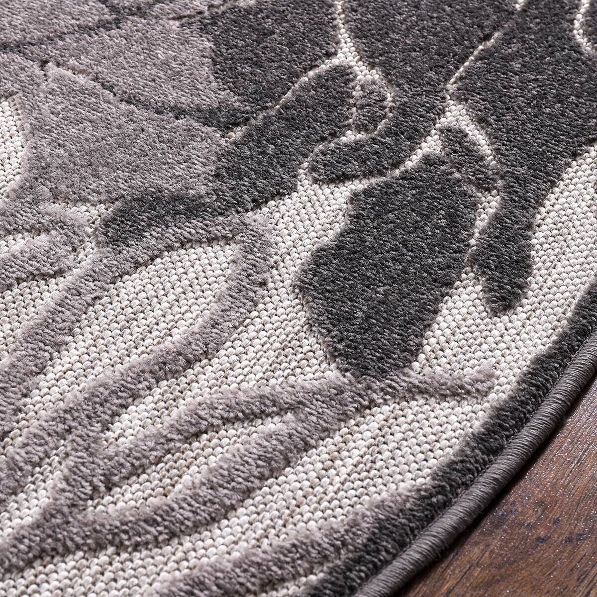 Sanat Outdoorteppich FLORAL grau B/L: ca. 150x150 cm