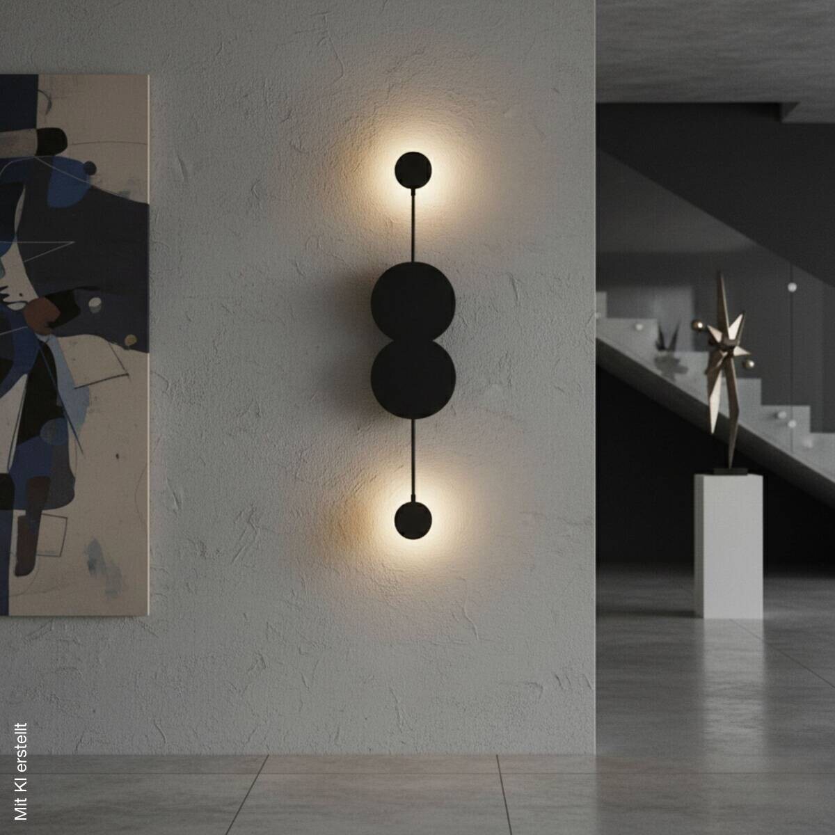 Opviq LED-Wandleuchte schwarz B/H/T: ca. 97x5x20 cm 2 Brennstellen