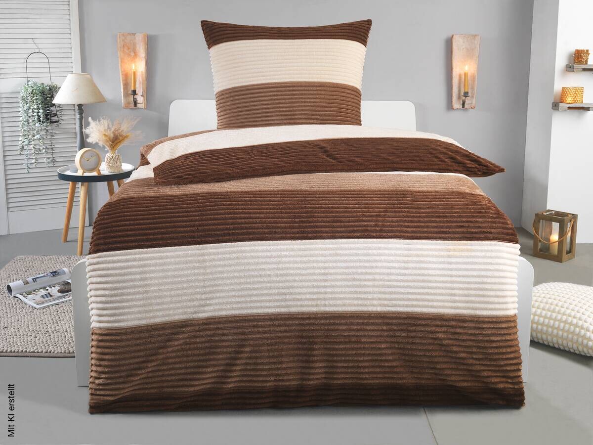 Microfaser Wende Bettwäsche Cashmere touch taupe Polyester B/L: ca. 135x200 cm
