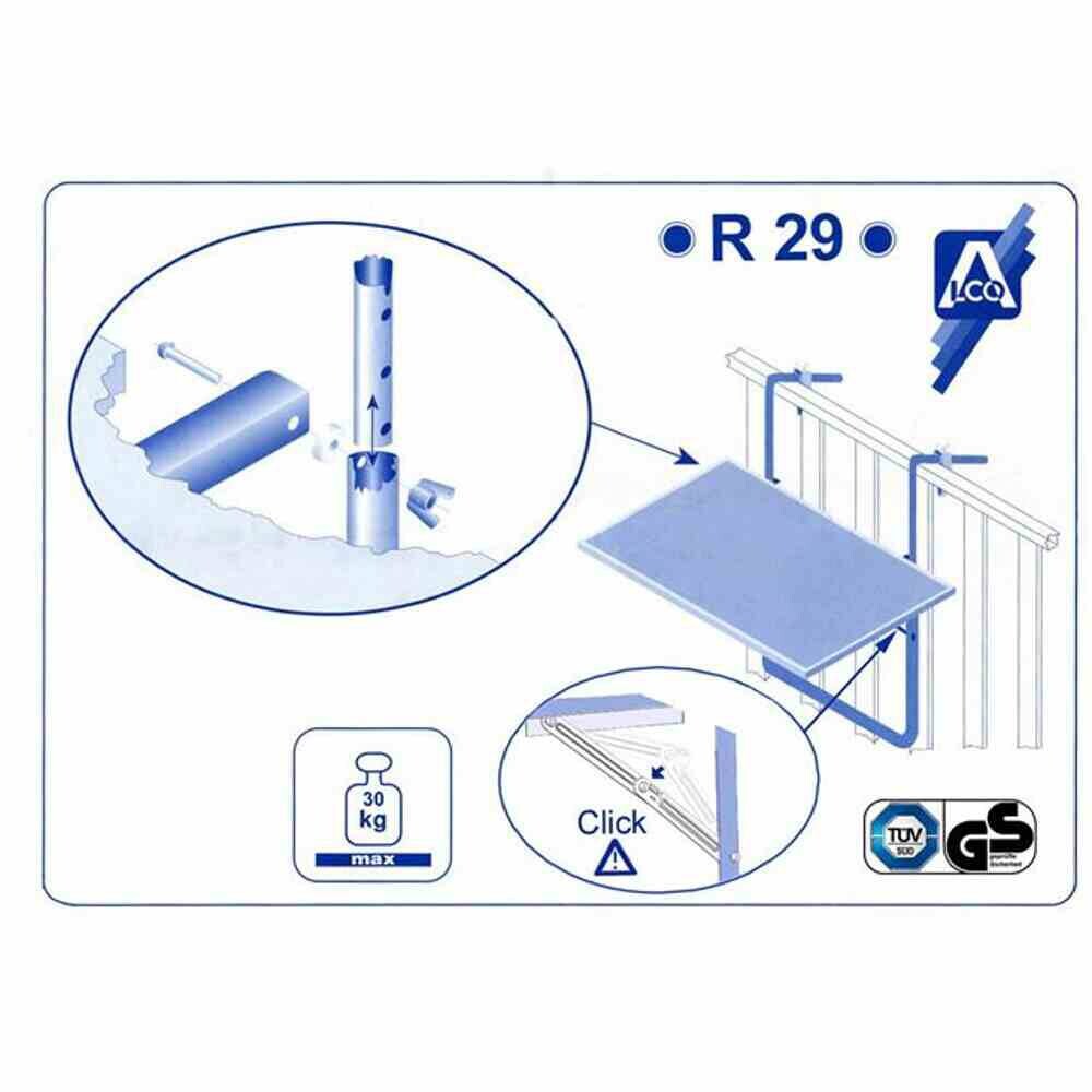 Alco Tisch weiß Kunststoff B/H/L: ca. 50x68x100 cm