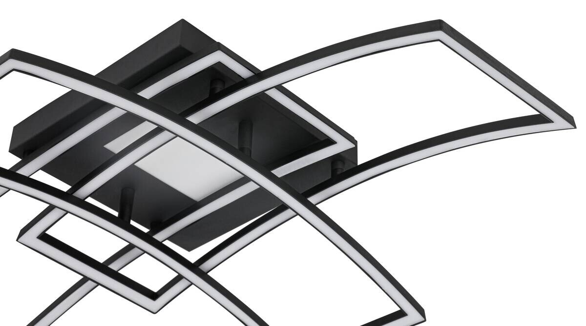 Nolo LED-Deckenleuchte Curve schwarz Metall B/H/L: ca. 59x15x82 cm