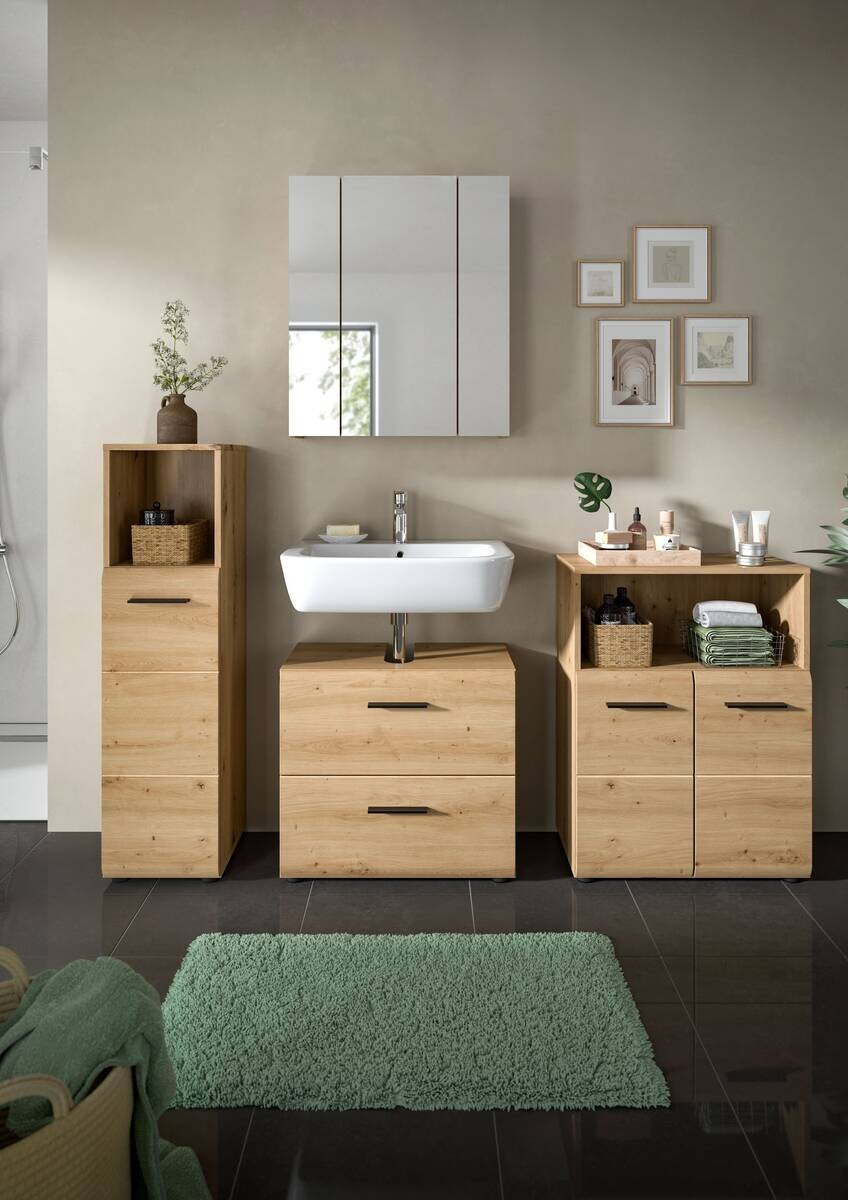 Badezimmer-Set Ice Artisan Oak Nachbildung B/H/T: ca. 180x185x30 cm