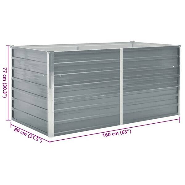 Hochbeet grau Metall B/H/L: ca. 80x77x160 cm