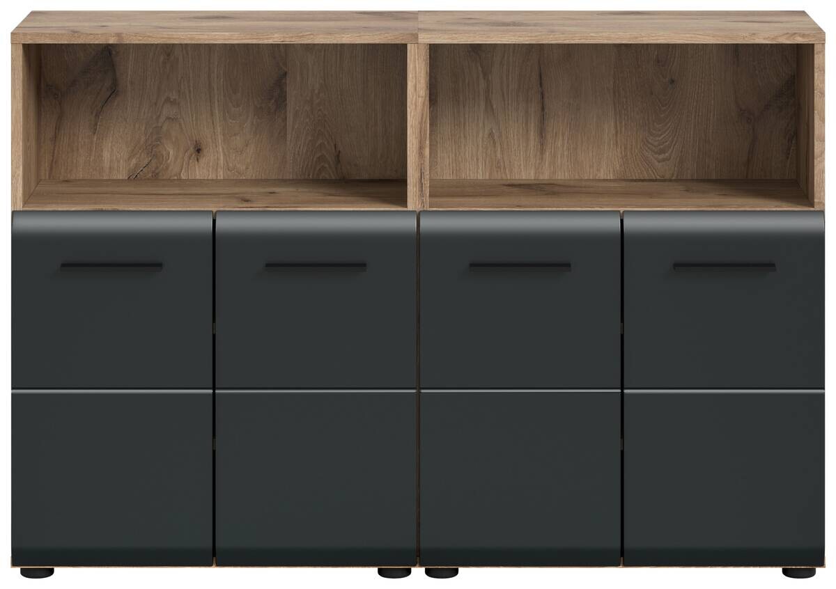 Badezimmer-Set Ice Nox Oak Nachbildung schwarz matt B/H/T: ca. 120x80x30 cm