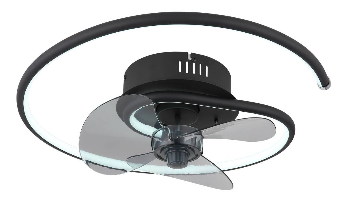 GLOBO Deckenventilator Opal schwarz H/D: ca. 13,9x45 cm max. 30 W