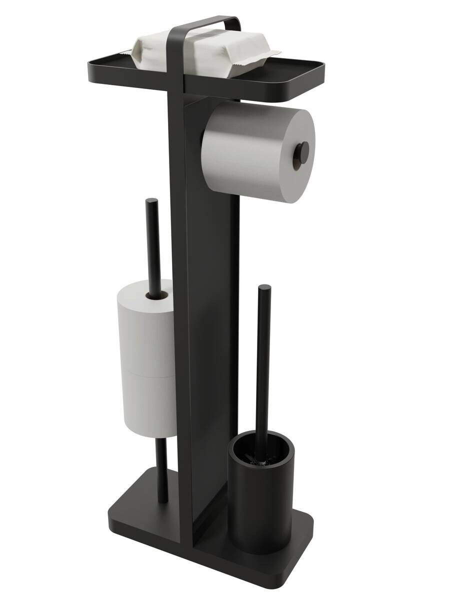 POCOline Stand-WC-Garnitur schwarz Edelstahl