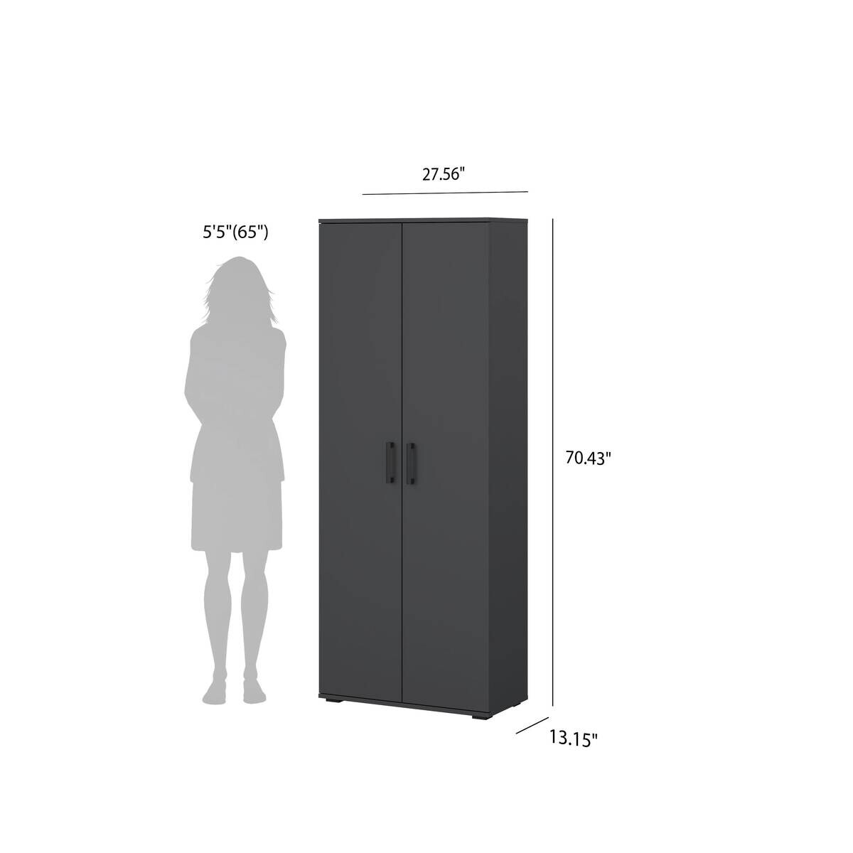 Mehrzweckschrank Mara anthrazit B/H/T: ca. 70x179x33,5 cm