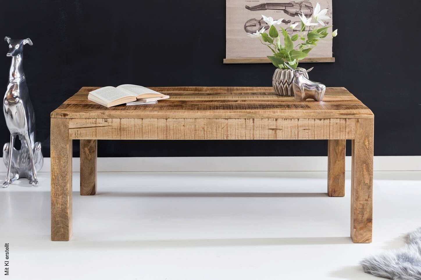Couchtisch braun B/H/T: ca. 110x47x60 cm