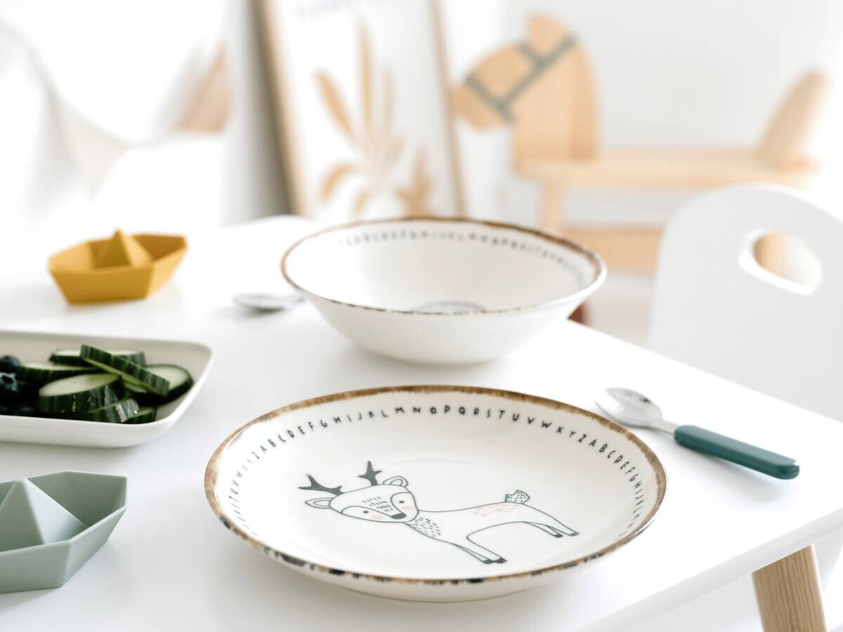 CreaTable Tellerset Freunde des Waldes braun Steinzeug D: ca. 21 cm