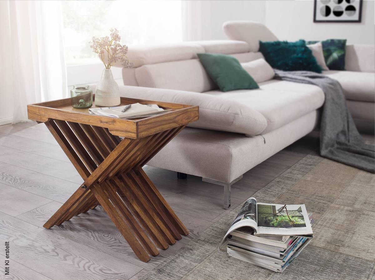 Beistelltisch rosenholz Holz B/H/T: ca. 60x57x40 cm