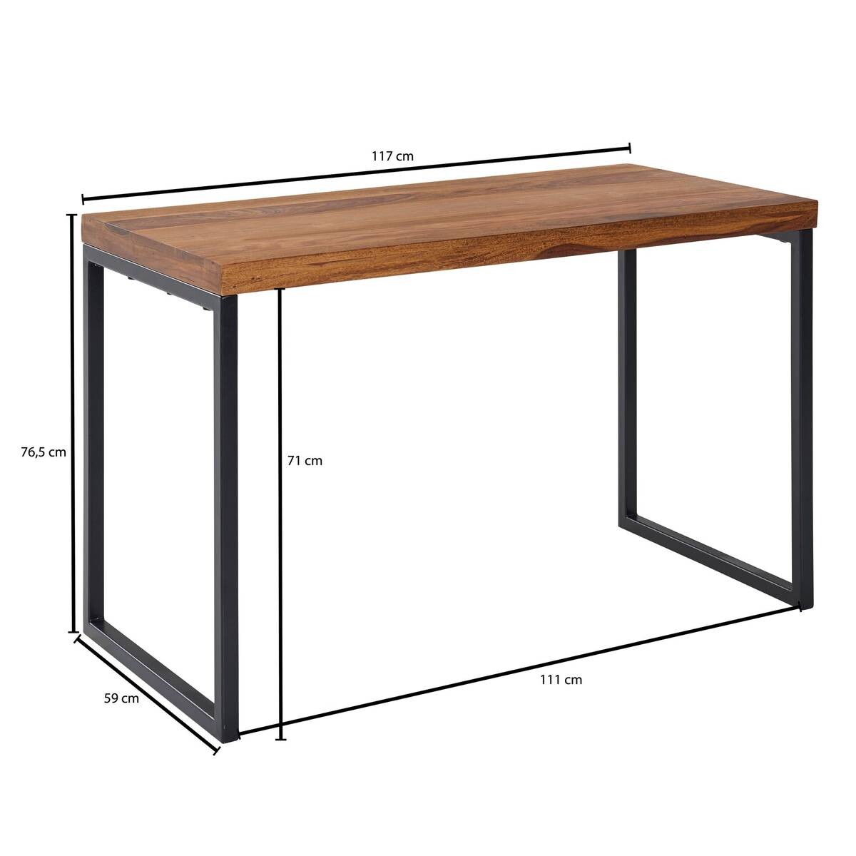 Schreibtisch natur schwarz pulverbeschichtet B/H/T: ca. 117x76,5x59 cm