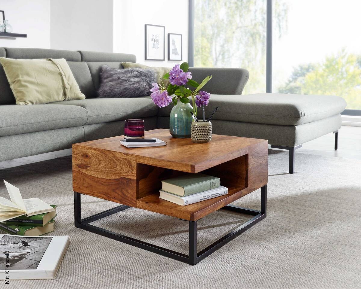 Couchtisch braun B/H/T: ca. 60x35x60 cm